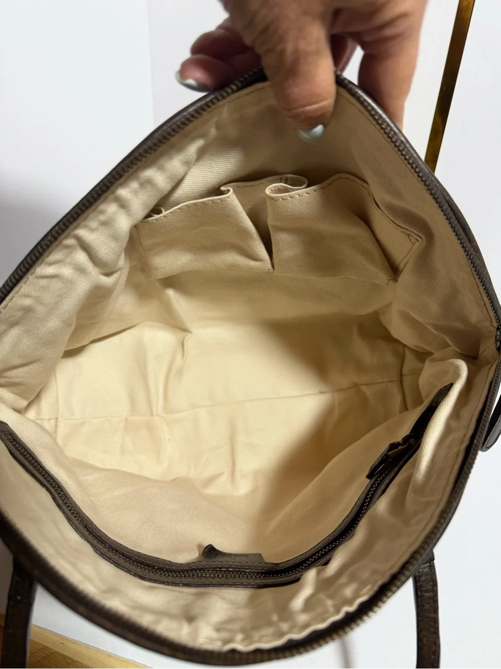 Gucci Beige Laidback Craft, Bamboo-Accent Dome Bag